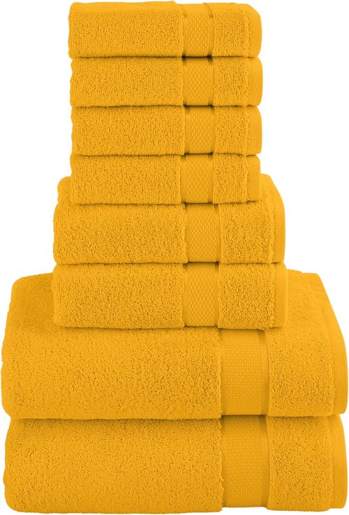 Elegant Comfort Premium Cotton Towel Set - 8-Piece Highly Absorbent Turkish Cotton | 4 Washcloths, 2 Hand Towels, 2 Bath Towels