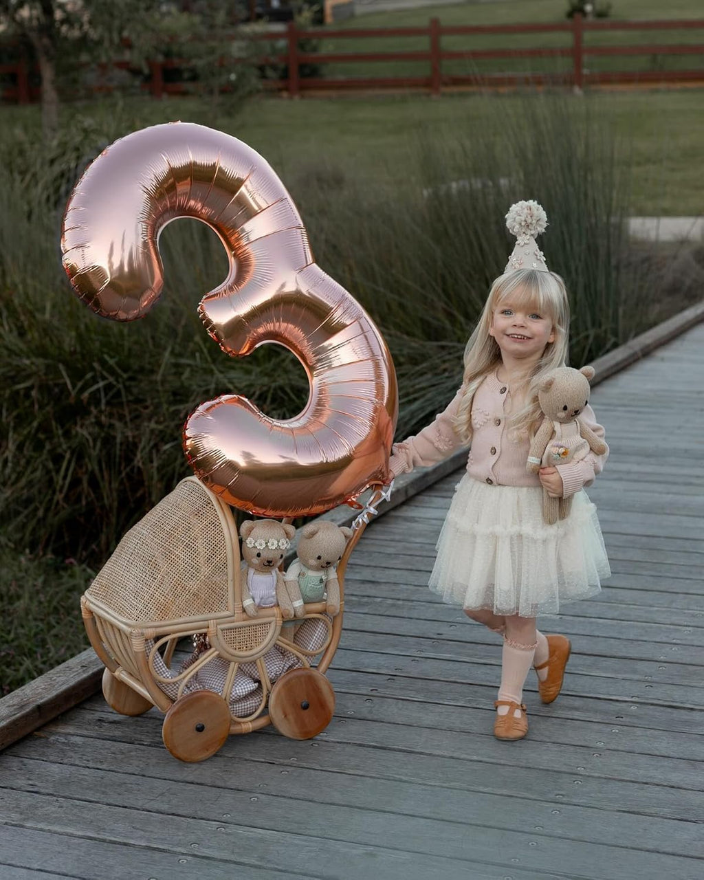 Rose Gold Number 3 Balloon - 40 Inch Birthday Decoration for Kids & Adults | Perfect for 3rd Birthday Parties