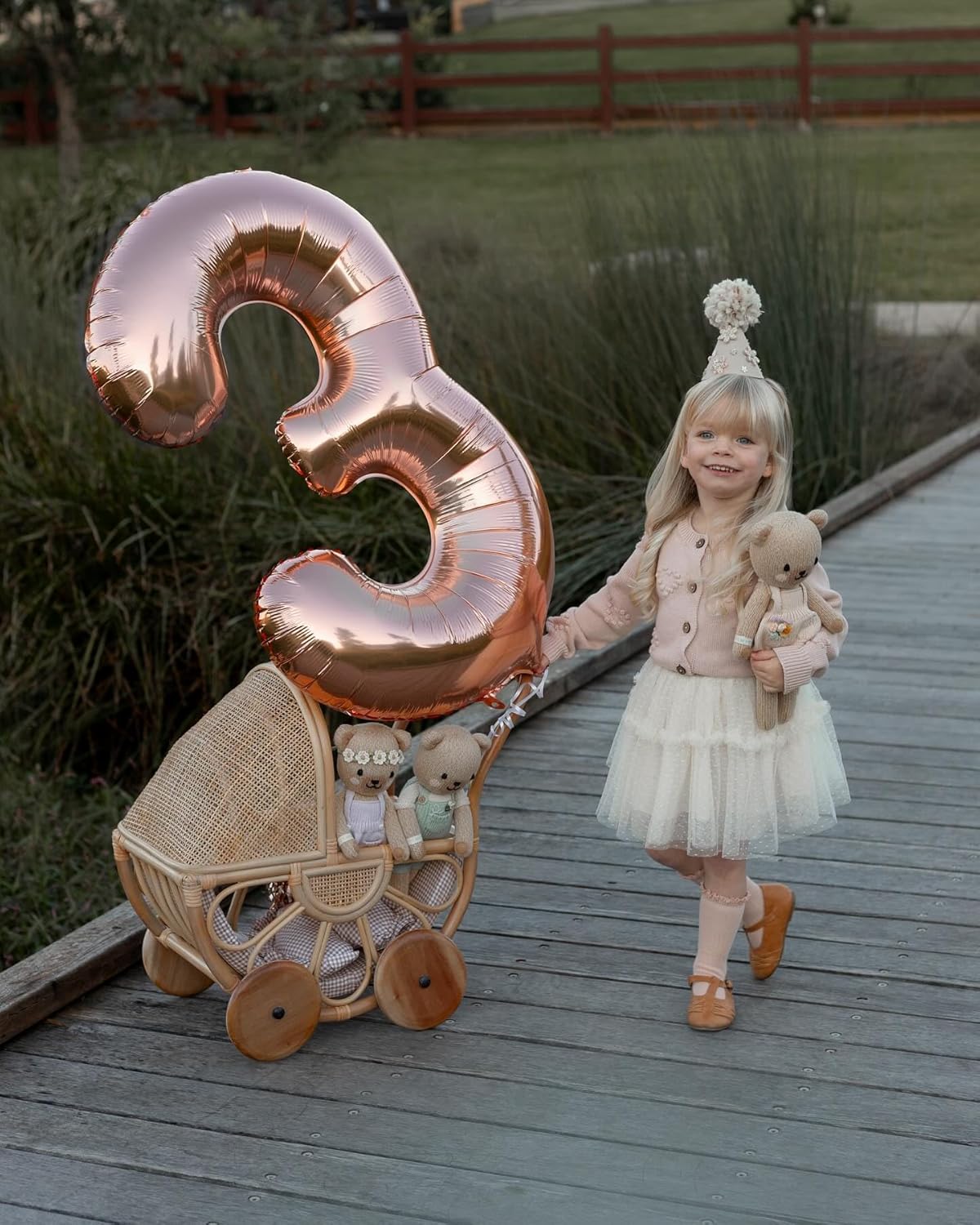 Rose Gold Number 3 Balloon - 40 Inch Birthday Decoration for Kids & Adults | Perfect for 3rd Birthday Parties