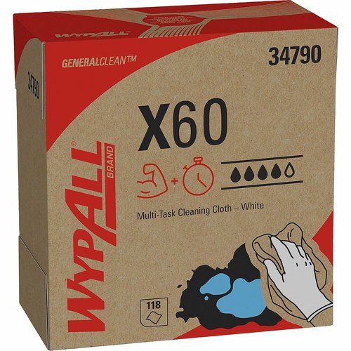 WypAll 34790CT X60 Wipers, POP-UP Box, White 126/Box