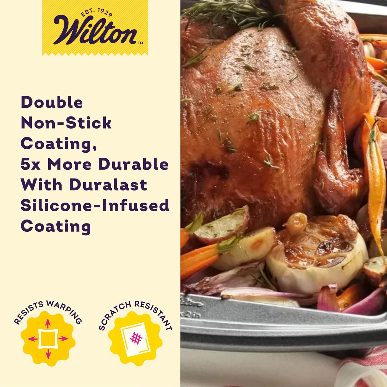 Wilton Platinum Non-Stick Oblong Baking Pan - Versatile 13 x 9 x 2 Inch for Baking & Roasting - Dishwasher Safe, PFAS-Free
