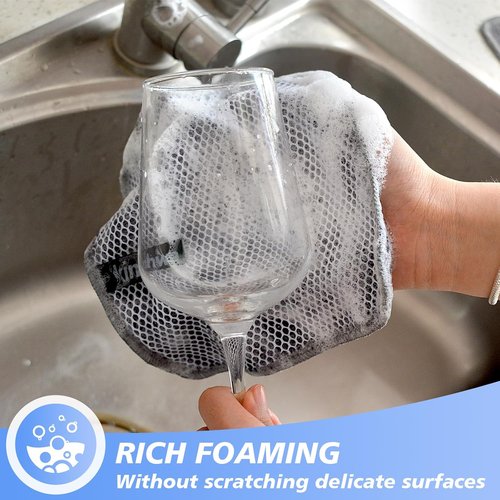 KinHwa Microfiber Dish Cloths - Absorbent & Quick Dry Kitchen Washcloths | 9 Pack (Gray, 7"x7")