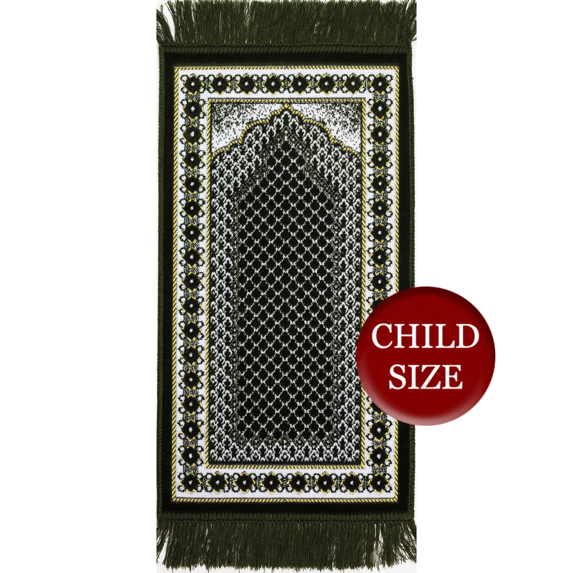 Modefa Turkish Islamic Velvet Prayer Rug - Soft Small Child Praying Carpet - Muslim Janamaz Sajada for Kids & Toddlers - Ramadan or Eid Gift for Boys & Girls - Lattice (Vine Swirl Turquoise)