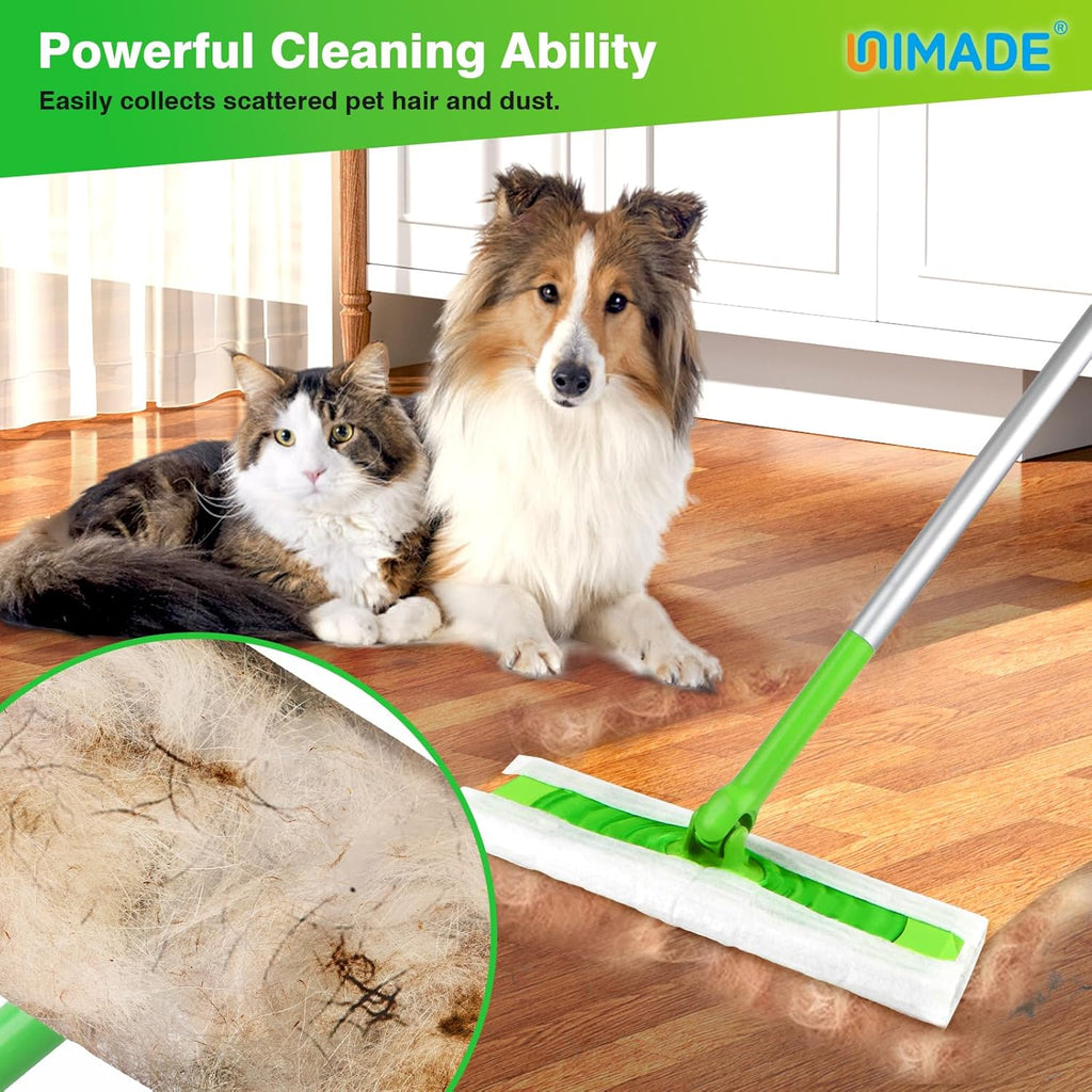 UNIMADE Dry Sweeping Cloths - 52 Count Mop Refill Compatible with Swiffer - Disposable Dusting Cloths for Hardwood Floors