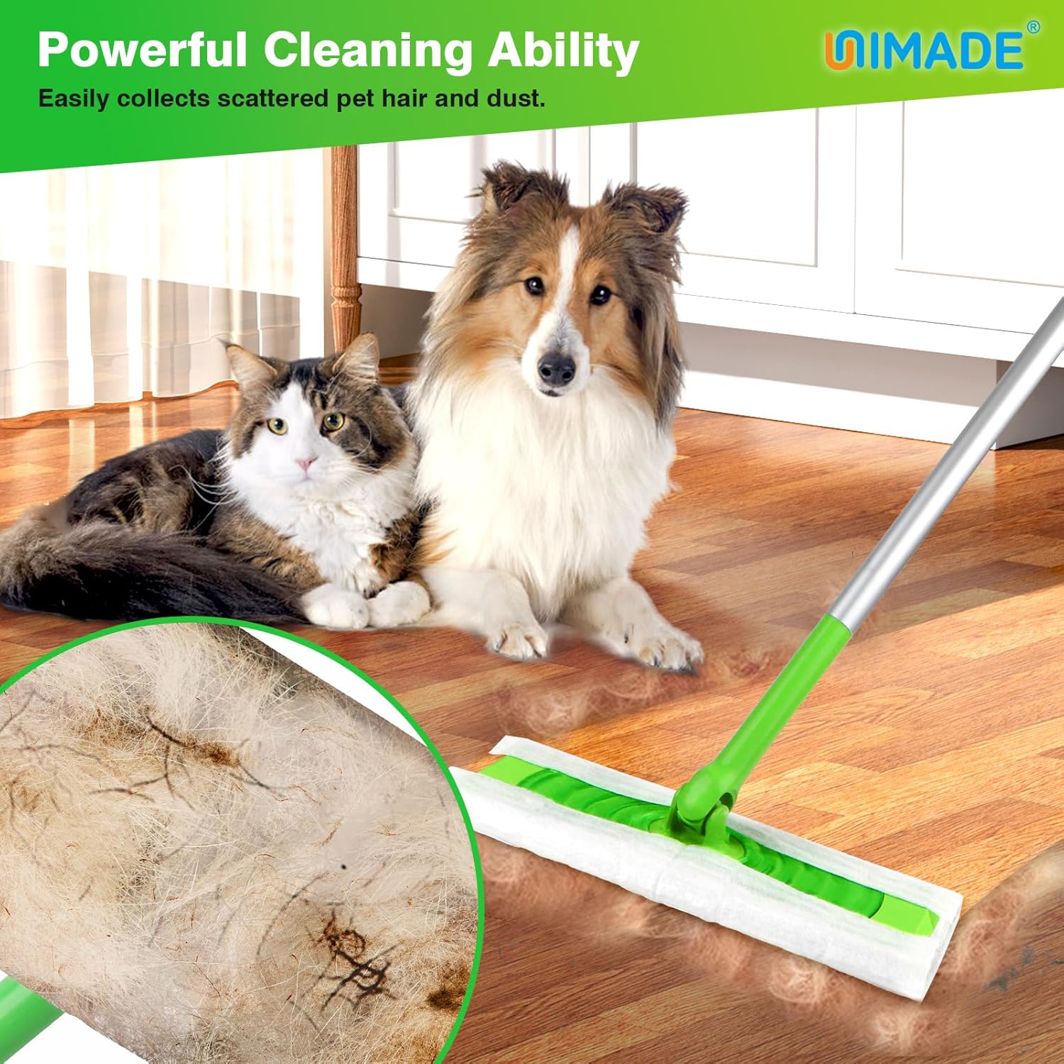 UNIMADE Dry Sweeping Cloths - 52 Count Mop Refill Compatible with Swiffer - Disposable Dusting Cloths for Hardwood Floors
