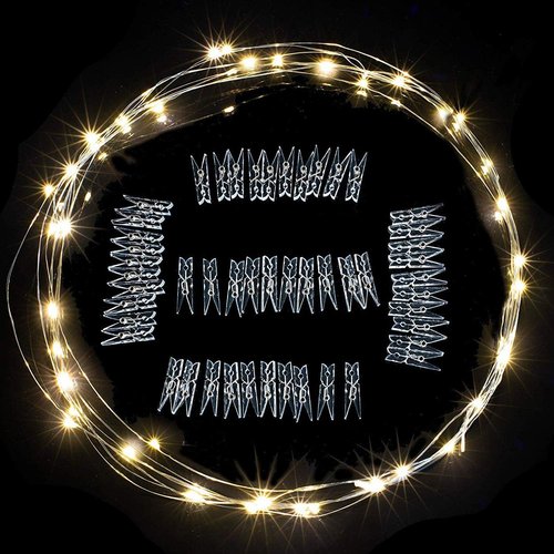 Fairy String Lights by 17Ft | 50 LED with Clear Clips - Ideal for Dorm, Bedroom & Wedding Decor