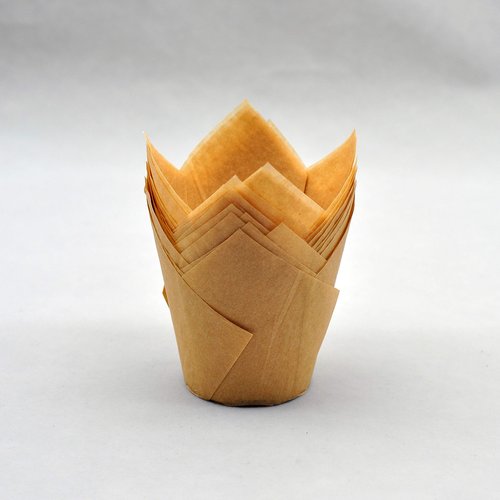 QLSmypkg Large Muffin Greaseproof paper Baking cupcake cups Case of 500 pcs, 2-1/4" x 4" Natural Tulip Baking Cup (Large size)(500, Natural)