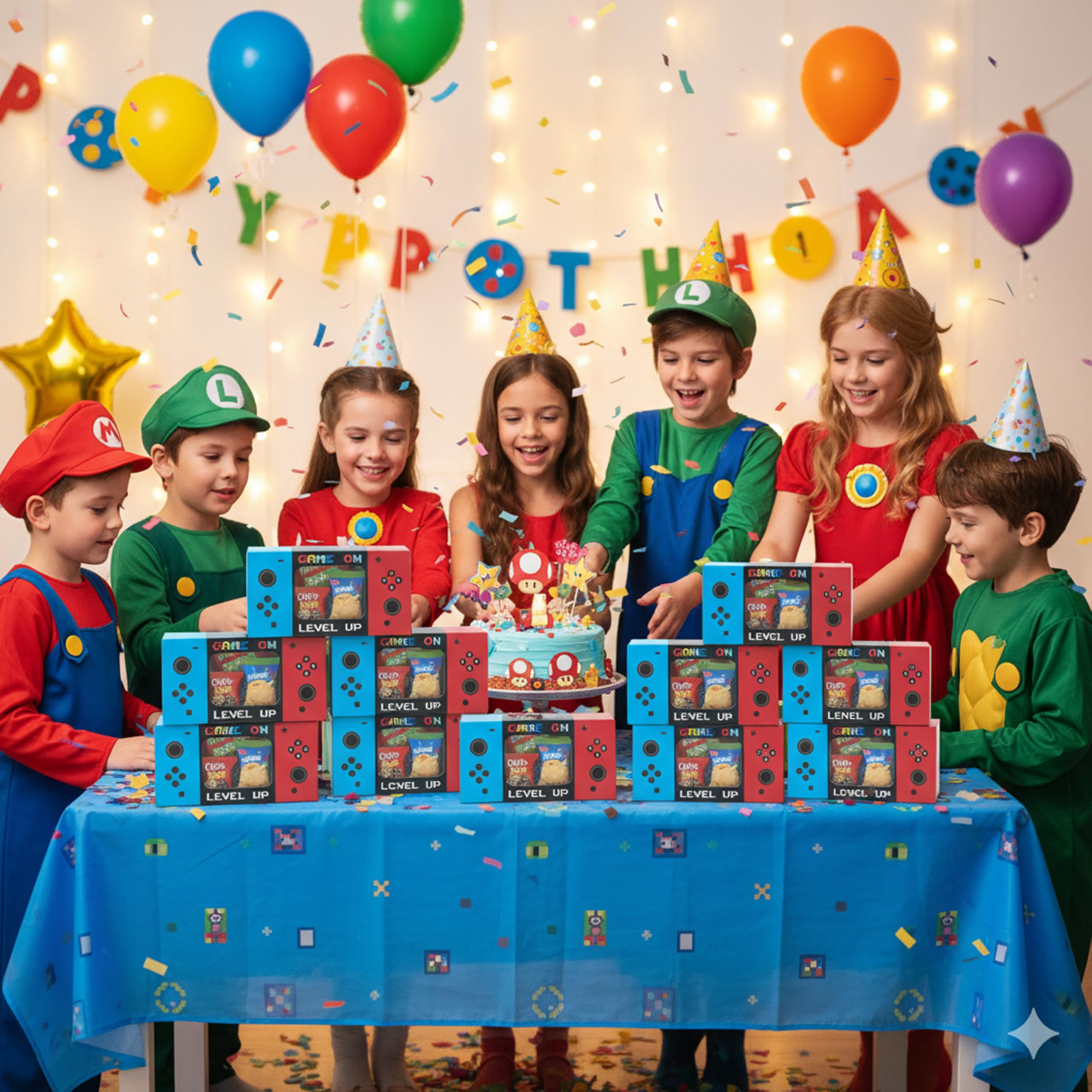 Sahjzk 12PCS Video Game Party Favor Boxes with Clear Window | Gamer Goodie Boxes for Kids Birthday Supplies | Gaming Themed Treat Boxes for Candy & Toys | Party Decorations & Gifts
