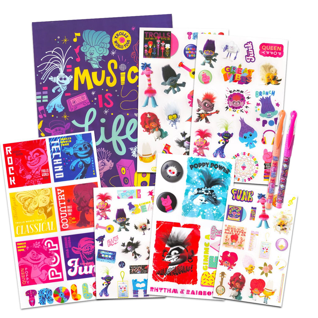 Trolls Party Favors for 6 Guests - Bundle with 6 Trolls Fun Packs with Poster, Stickers, Pens, and Decal | Trolls World Tour Party Supplies for Girls, Kids