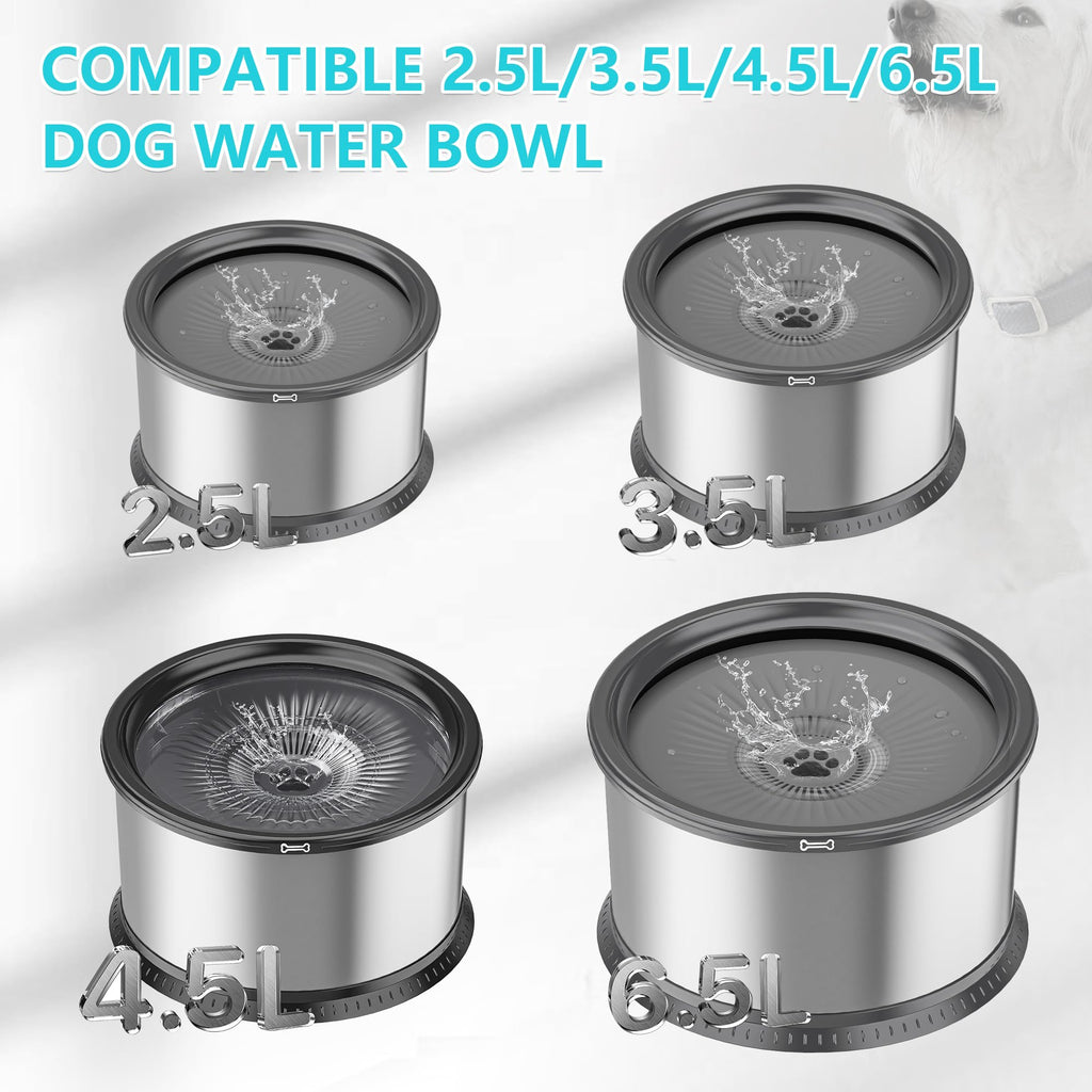 Twinsing 5PCS Replacement Filters for 4.5L/1.2Gal and 6.5L/1.6 Gal Dog Water Bowl