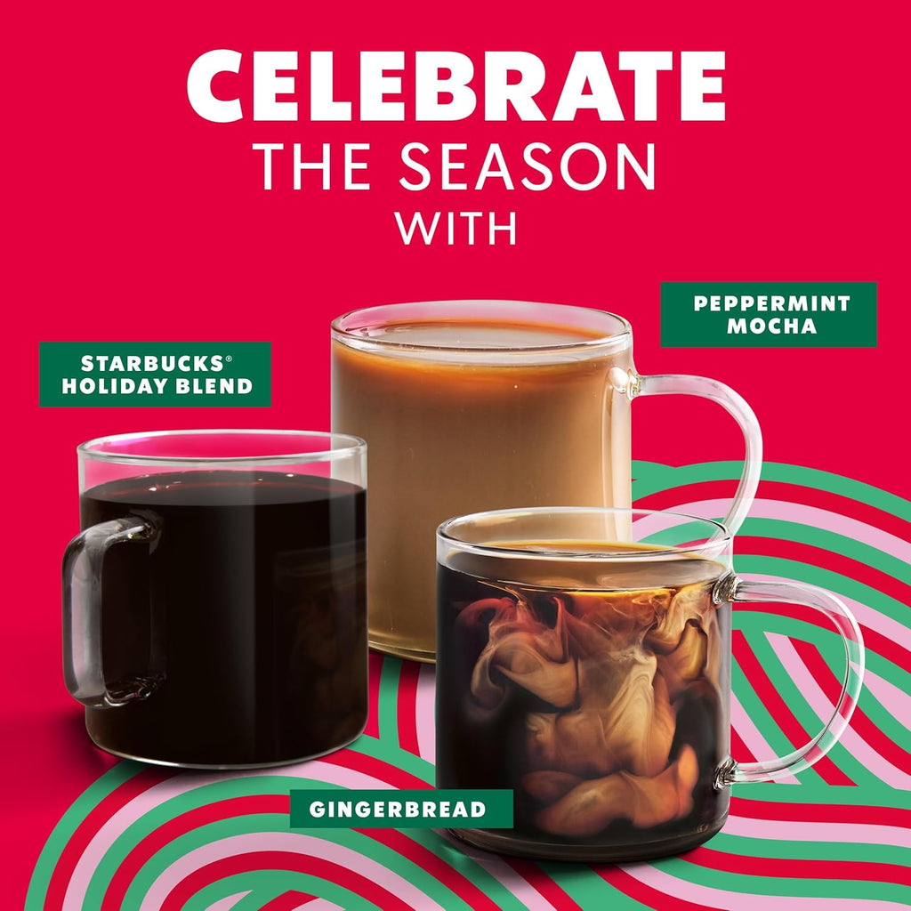 Starbucks Ground Coffee - Medium Roast Holiday Blend | 100% Arabica, Limited Edition, 6 Bags (10 Oz Each)
