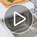 TESOT Black Sink Caddy Sponge Holder with Suction Cups & Adhesive