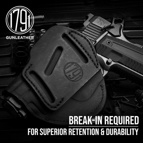 1791 GunLeather 4-Way XDS Holster - OWB and IWB CCW Leather Gun Holster - Right Handed - Fits Springfield XDS, S&W MP9 Shield, Ruger SR9c, LC9, SR40 and Walther PPS (Size 3)