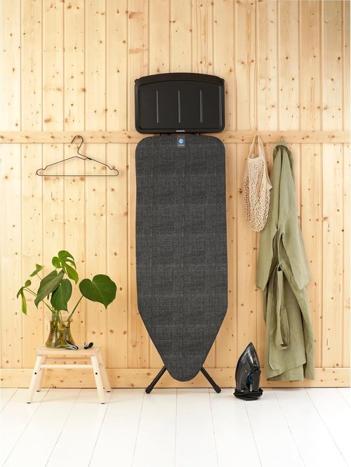 Brabantia Ironing Board - XL Steam Unit Holder, Adjustable Height, Denim Black, 49 x 18 Inches