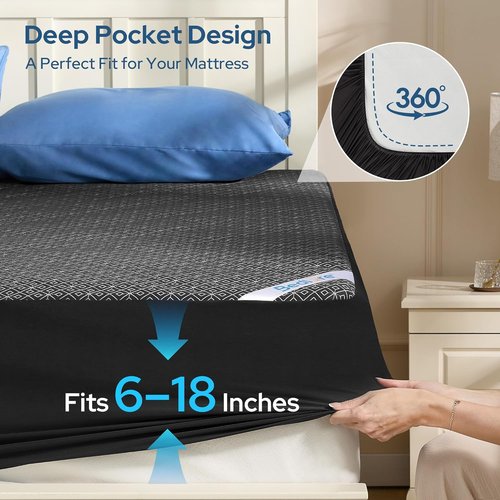 BEDLORE King Mattress Protector - Waterproof Noiseless Cover, Deep Pocket for 6-18 Inch Mattresses, Soft & Breathable
