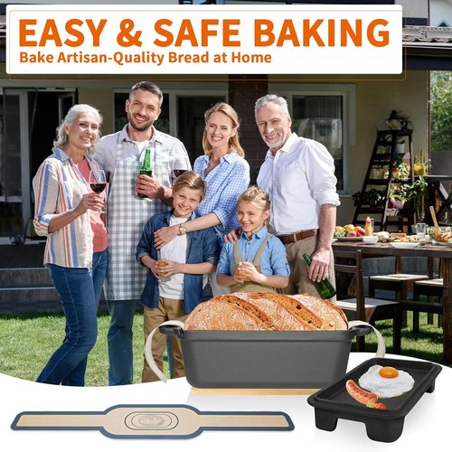 Cast Iron Combo Cooker by [Brand Name] - 2.5QT Pre-Seasoned Dutch Oven & Grill Pan | Versatile Skillet for Searing & Baking