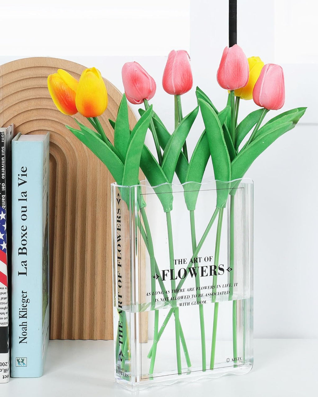 Skiennix Book-Shaped Vase | Aesthetic Flower Decor for Home & Office | Clear Design for Book Lovers
