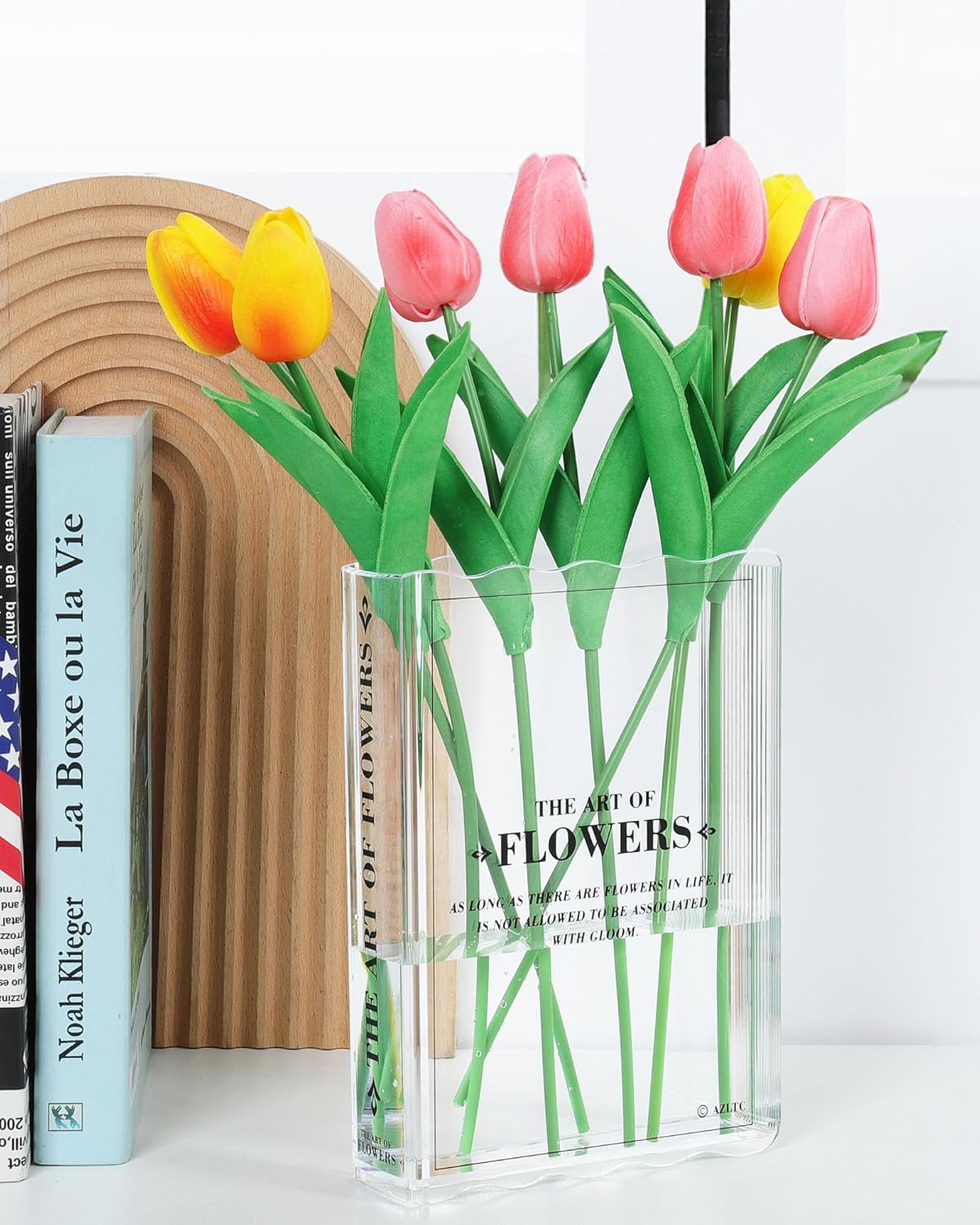 Skiennix Book-Shaped Vase | Aesthetic Flower Decor for Home & Office | Clear Design for Book Lovers