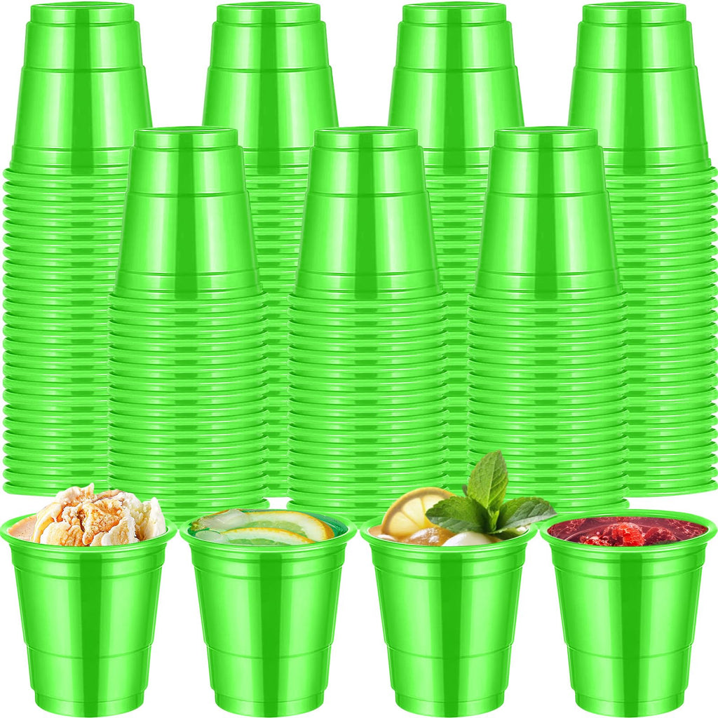 cssopenss 120 Pcs 2 oz Green Shot Cups Green Plastic Shot Glasses st. patrick's day Shot Glasses Disposable for Drinking Tastings Served Snacks Jello Tastings and Samples