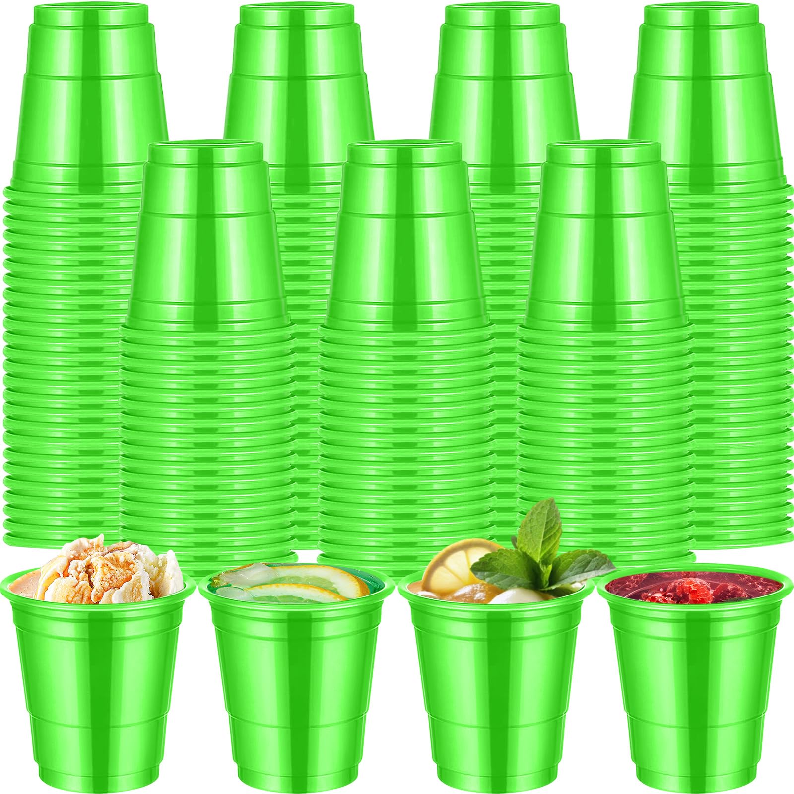 cssopenss 120 Pcs 2 oz Green Shot Cups Green Plastic Shot Glasses st. patrick's day Shot Glasses Disposable for Drinking Tastings Served Snacks Jello Tastings and Samples