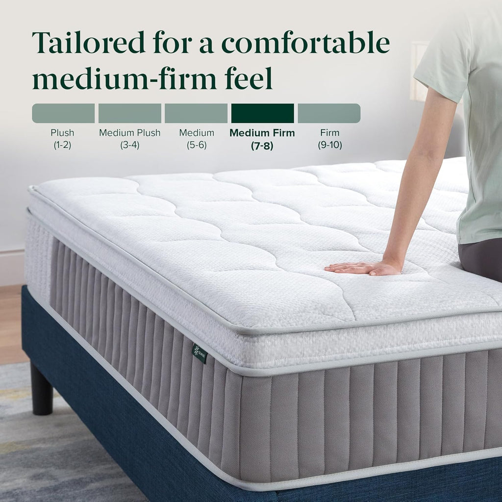 Zinus Cool Support 12 Inch Hybrid Mattress - Cooling Gel Memory Foam & Heavy Duty Coils | Queen Size