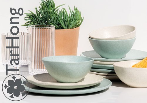 Abode Homewares TarHong Organic Wheat Polypro Dinner Plate, Microwaveable, Shatterproof, Indoor/Outdoor, 10.6-Inch Diameter, Sage Green, Set of 6
