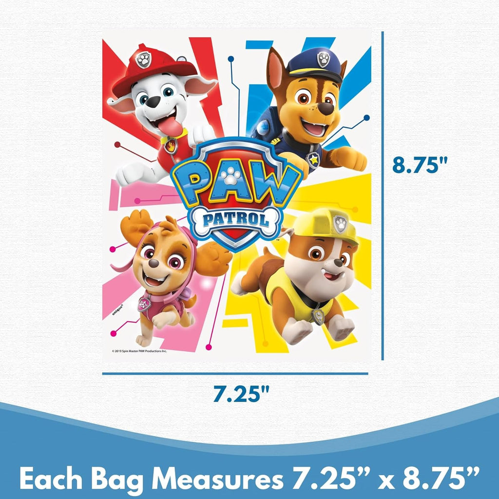 Paw Patrol Goodie Bags - 24 Plastic Party Favors with Checklist | Perfect for Birthday Decorations