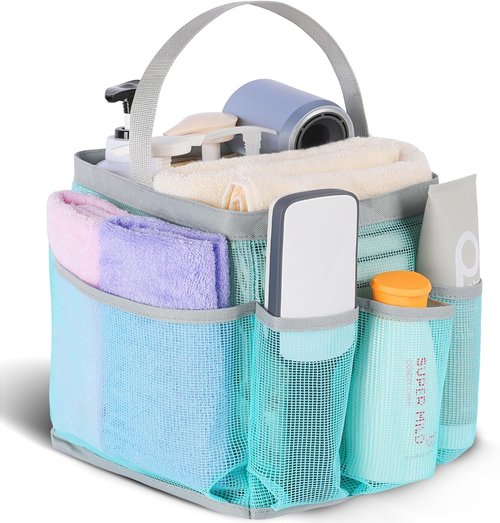 EUDELE Mesh Shower Caddy - Portable 8-Pocket Design for Quick Drying & Easy Cleaning | Ideal for Beach, Gym, Travel