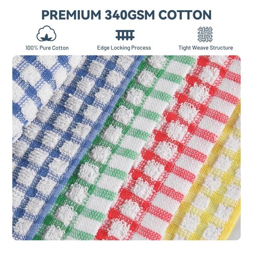 Egles 16 Packs Kitchen Dishcloths 12x12 Inches 100% Cotton Kitchen Dish Cloths for Washing Dishes Scrubbing Wash Cloths Dish Towels Sets (Mix Color)