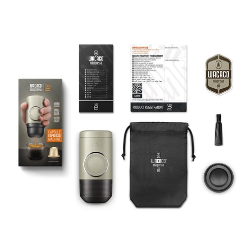 WACACO Minipresso NS2, Portable Espresso Maker Compatible with NS Original Capsules and Compatibles, Manually Operated, 18 Bar Small Handheld Coffee Machine for Travel, Camping