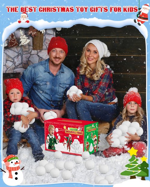 LQYoyz Snowball Fight Set - 100 Pack Large 2-Inch Fake Snow Balls for Kids | Winter Party Decor & Toys