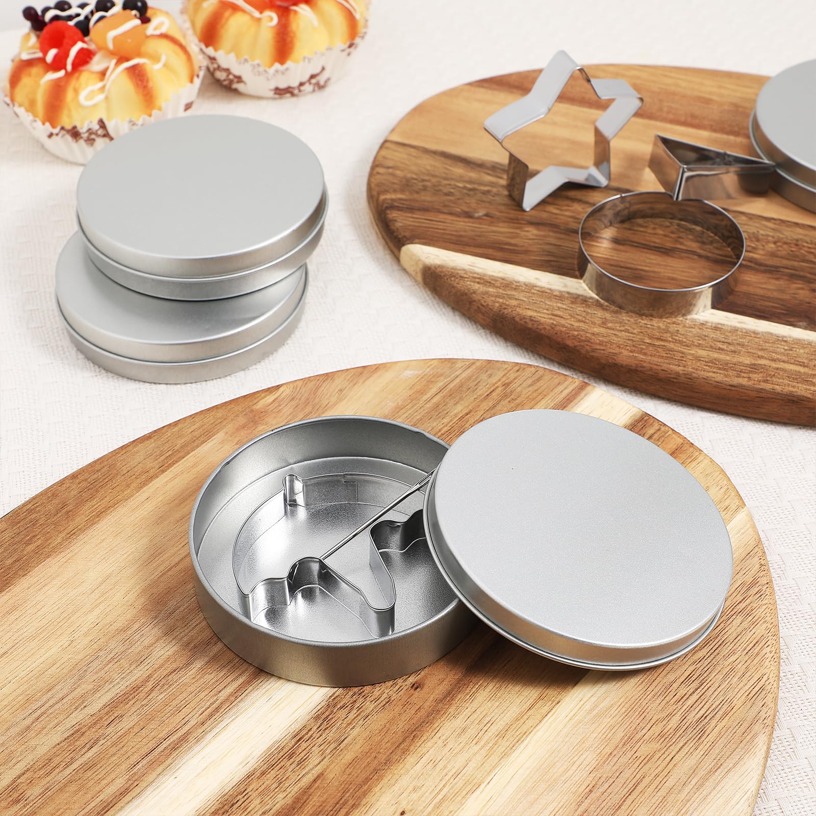 PRETYZOOM Set of 12 Korean Sugar Candy Making Tools, Dal-gona Stainless Steel Cookie Cutters Game Kit Mold with Umbrella, Triangle, Star Round Biscuit Mold for Christmas, Valentine's Party Kits