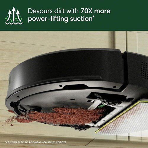 iRobot Roomba 104 2-in-1 Vacuum & Mop Robot - Self-Emptying, Powerful Suction, Pet Hair Friendly, Smart Navigation