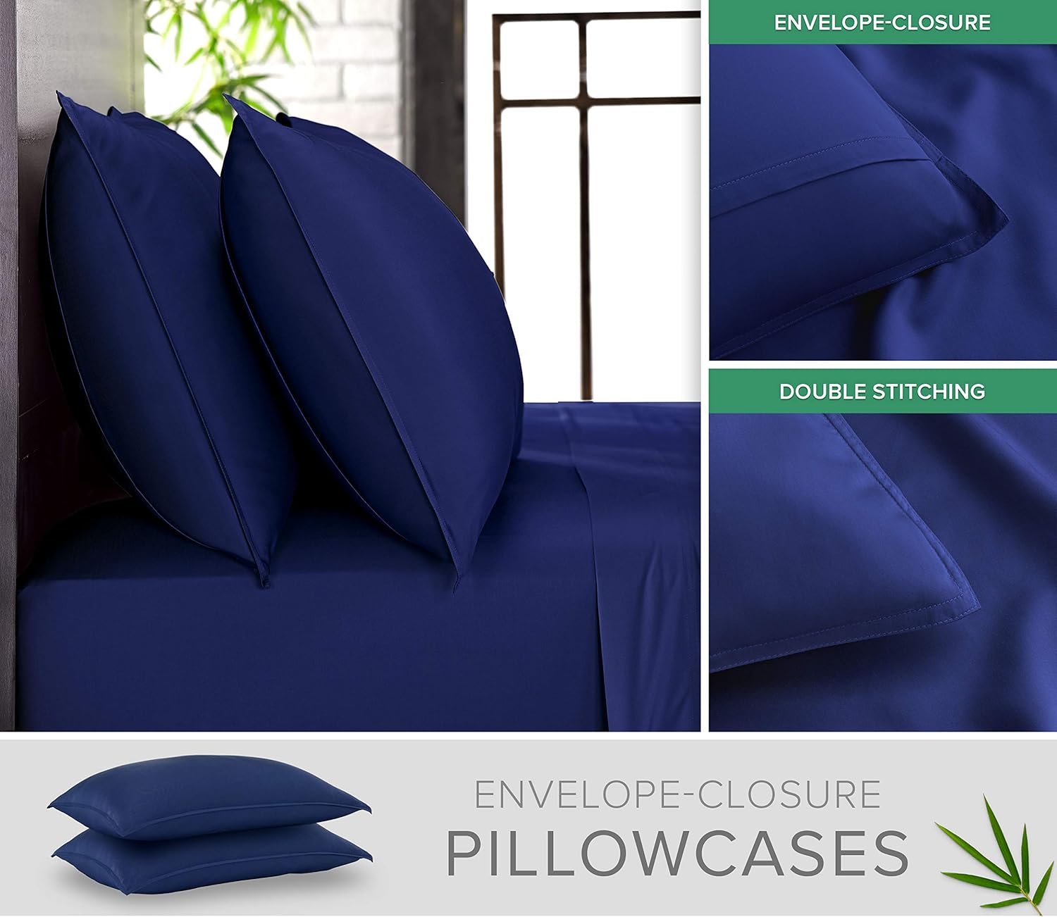 Pure Bamboo Twin Sheets - Luxuriously Soft 100% Organic Viscose Bed Sheet Set | Cooling Comfort, Cobalt Blue