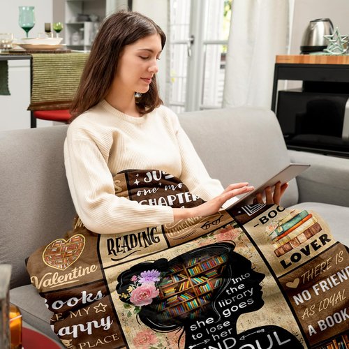 Book Lovers Gifts - Gifts for Book Lovers - Booklover Gift for Women - Bookworm Librarian Readers Booklover Bookish Reading Accessorie Blankets Present for Women Girls - Books Lover Blanket 50"X60"