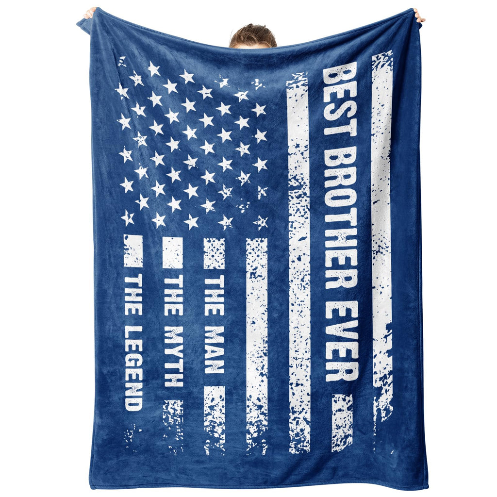 musaecoin Birthday Gifts for Brother- Cool Flag Blanket with The Man The Myth The Legend- Brother Gifts from Sister Bro, Gift for Bro Adult, Soft Blanket Throw for Bed Sofa Car, 60"x50"