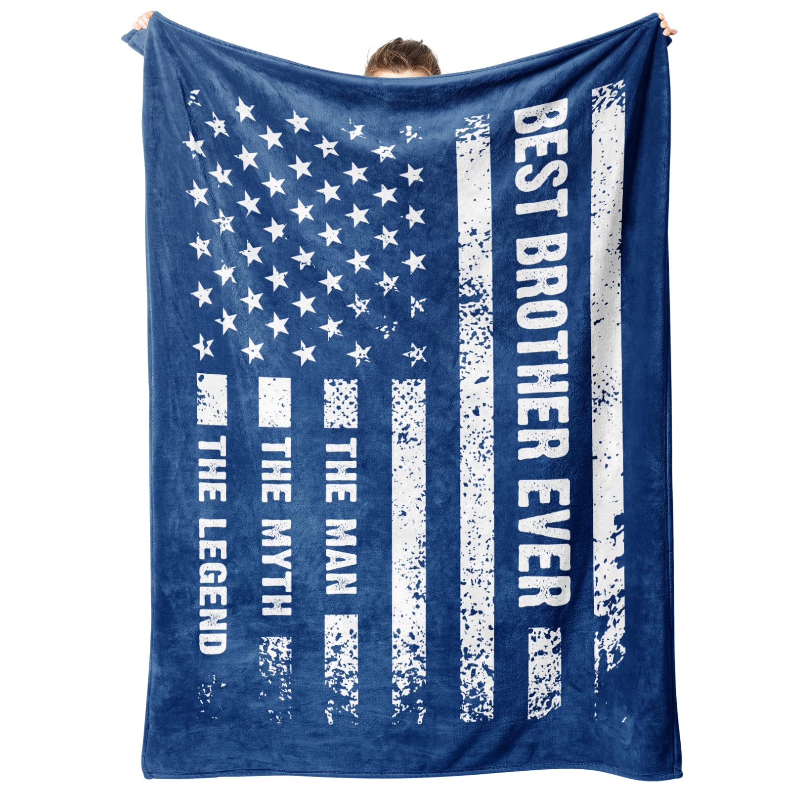 musaecoin Birthday Gifts for Brother- Cool Flag Blanket with The Man The Myth The Legend- Brother Gifts from Sister Bro, Gift for Bro Adult, Soft Blanket Throw for Bed Sofa Car, 60"x50"