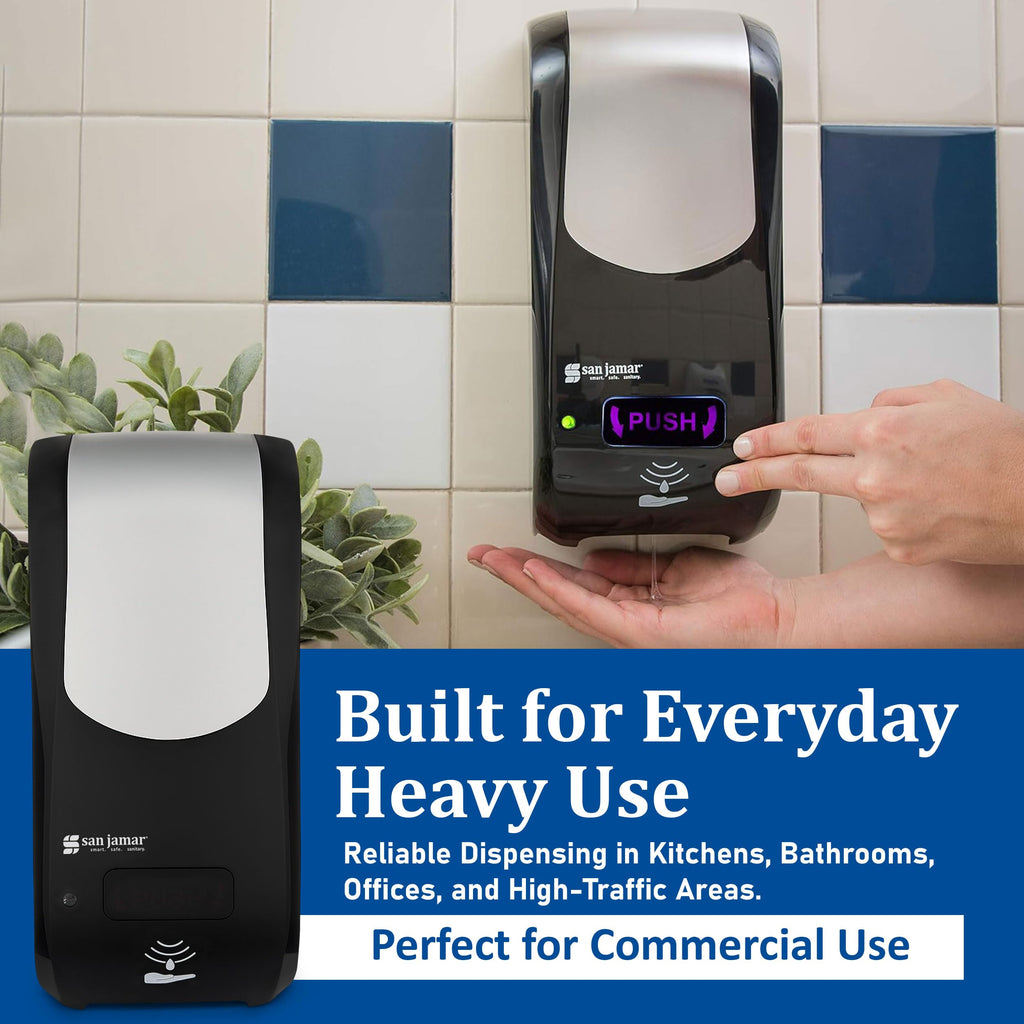 San Jamar Rely SH970BKSS Hybrid Foam Soap Dispenser, Black/Stainless Look