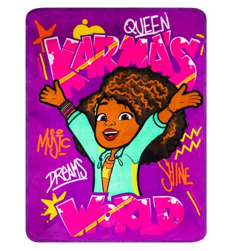 Karma's World Kids Bedding Super Soft Plush Micro Raschel Throw, 46 in x 60 in, by Franco