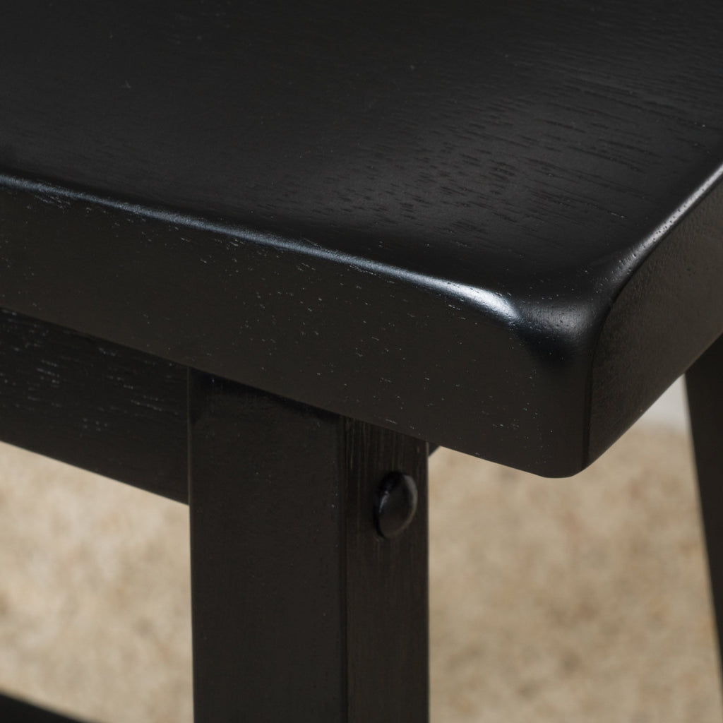 Christopher Knight Home Pomeroy 24" Saddle Stools, 2-Pcs Set, Black