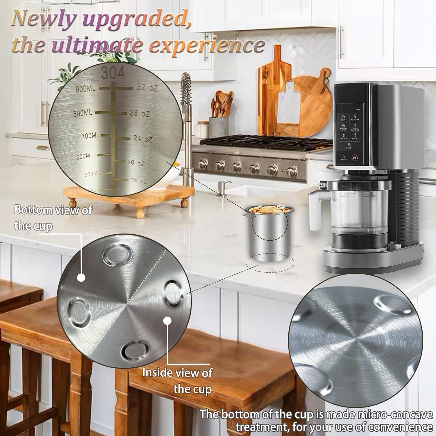 Ninja Creami Deluxe Containers - Stainless Steel 4-Pack with Silicone Lids | BPA-Free, Dishwasher Safe, 5-Year Warranty