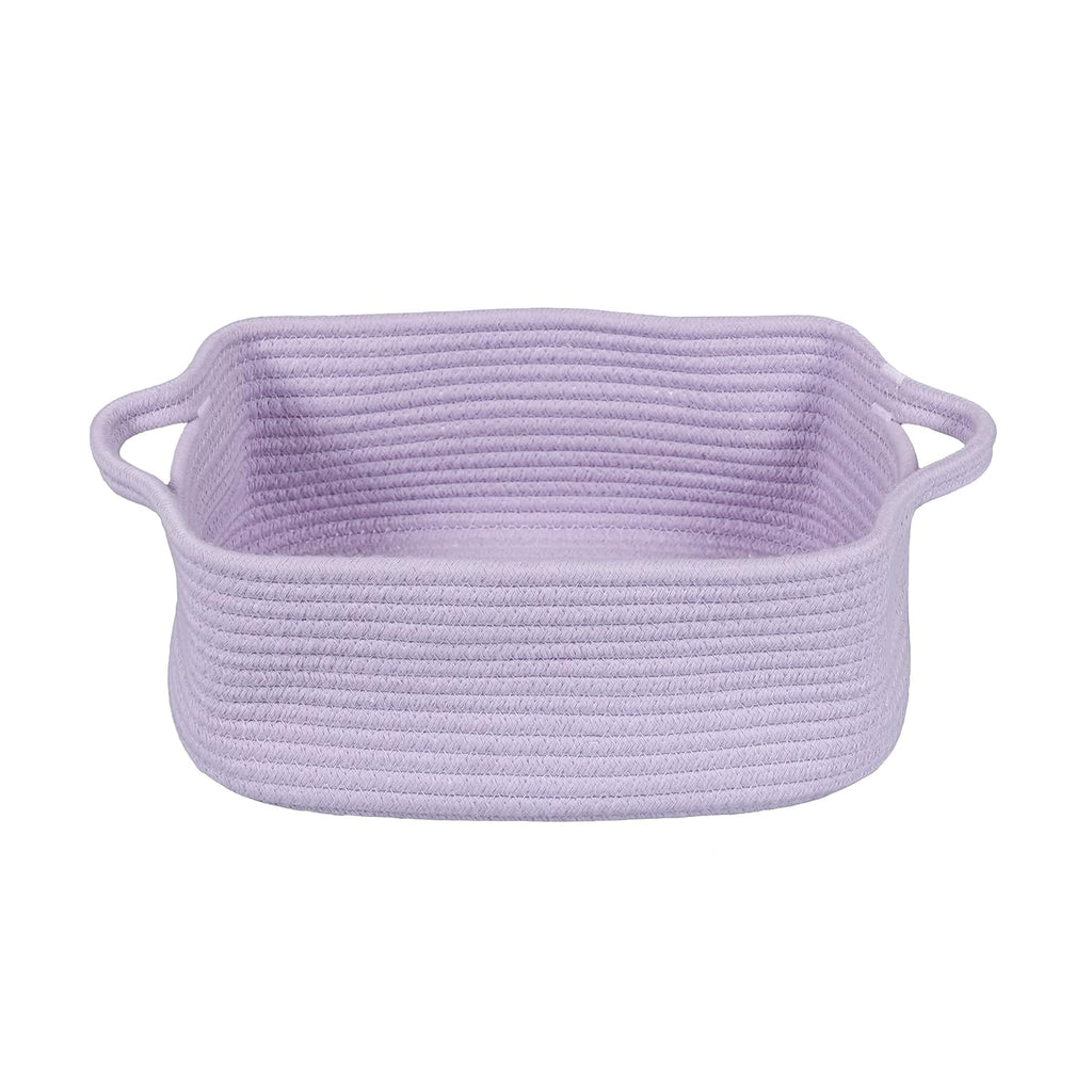 XUANGUO Woven Cotton Rope Storage Basket - Decorative Organizer for Pets & Nursery | Light Purple