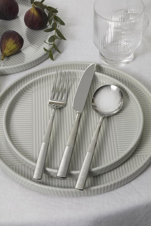 Lenox Silverware Set, Modulus Mirror 20-Piece Flatware Set, Service For 4, 18/10 Stainless Steel, Dishwasher Safe, Cutlery Sets, Home And Kitchen Utensils, Knives Spoons And Forks (Silver, 20 Pieces)