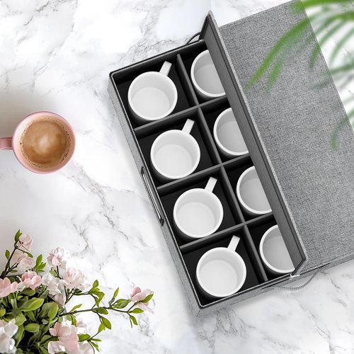 homyfort china storage containers, 2 Pack Mug Storage Box, Grey