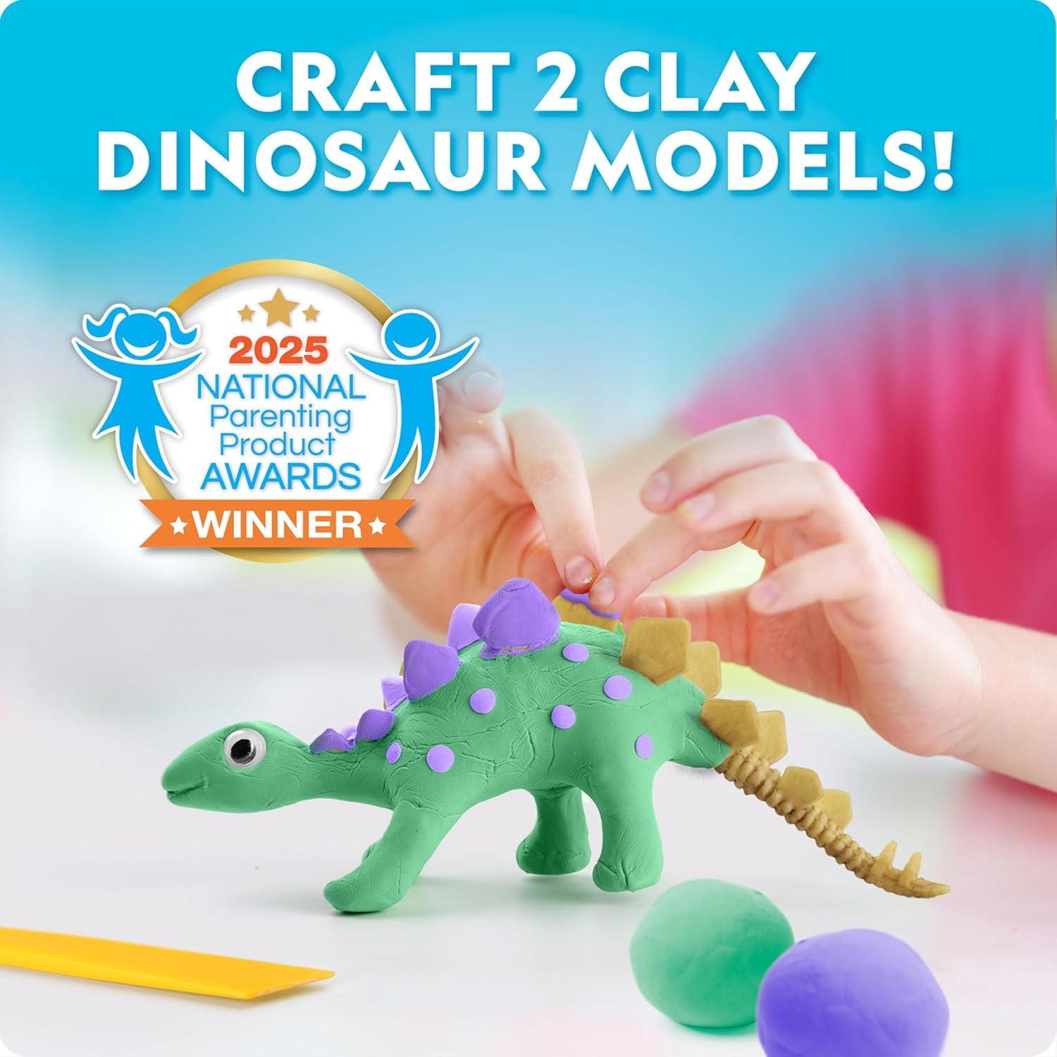 National Geographic Dinosaur Egg Activity Kit - 15+ Dino Crafts, Painting, Clay Models & Learning Guide