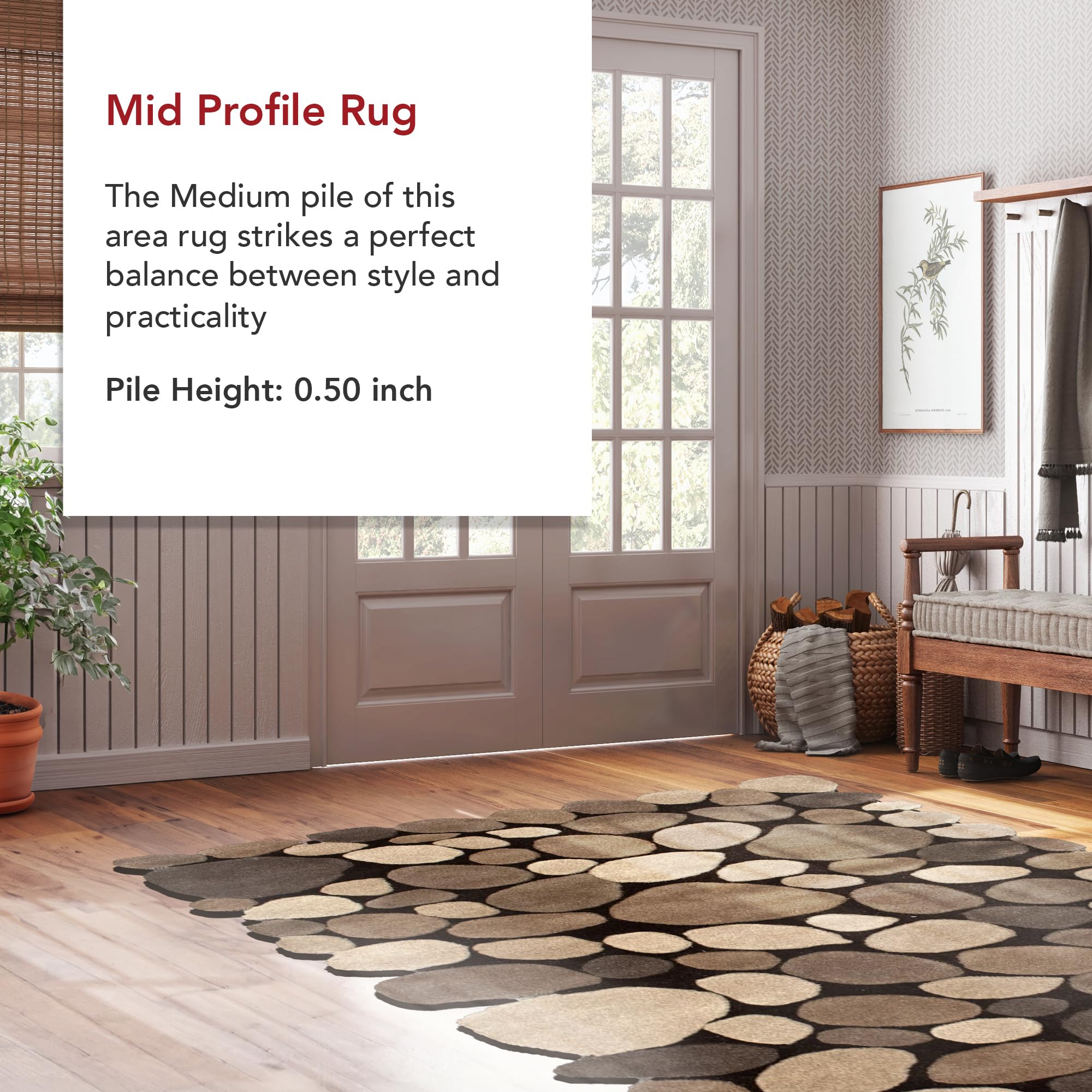 Nuloom Pebbles Natural/Beige, 2' x 3', Handmade, Polka Dot, Wool, Soft and Cozy, High Traffic, Stain Resistant, Easy Clean, Durable Runner for Bedroom, Living Room, Dining, Den, Foyer, Entryway