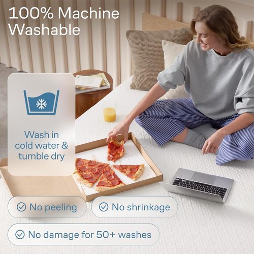100% Waterproof Queen Mattress Protector - Noiseless & Cooling Bamboo Viscose - Ultimate Spill & Stain Defense (White)