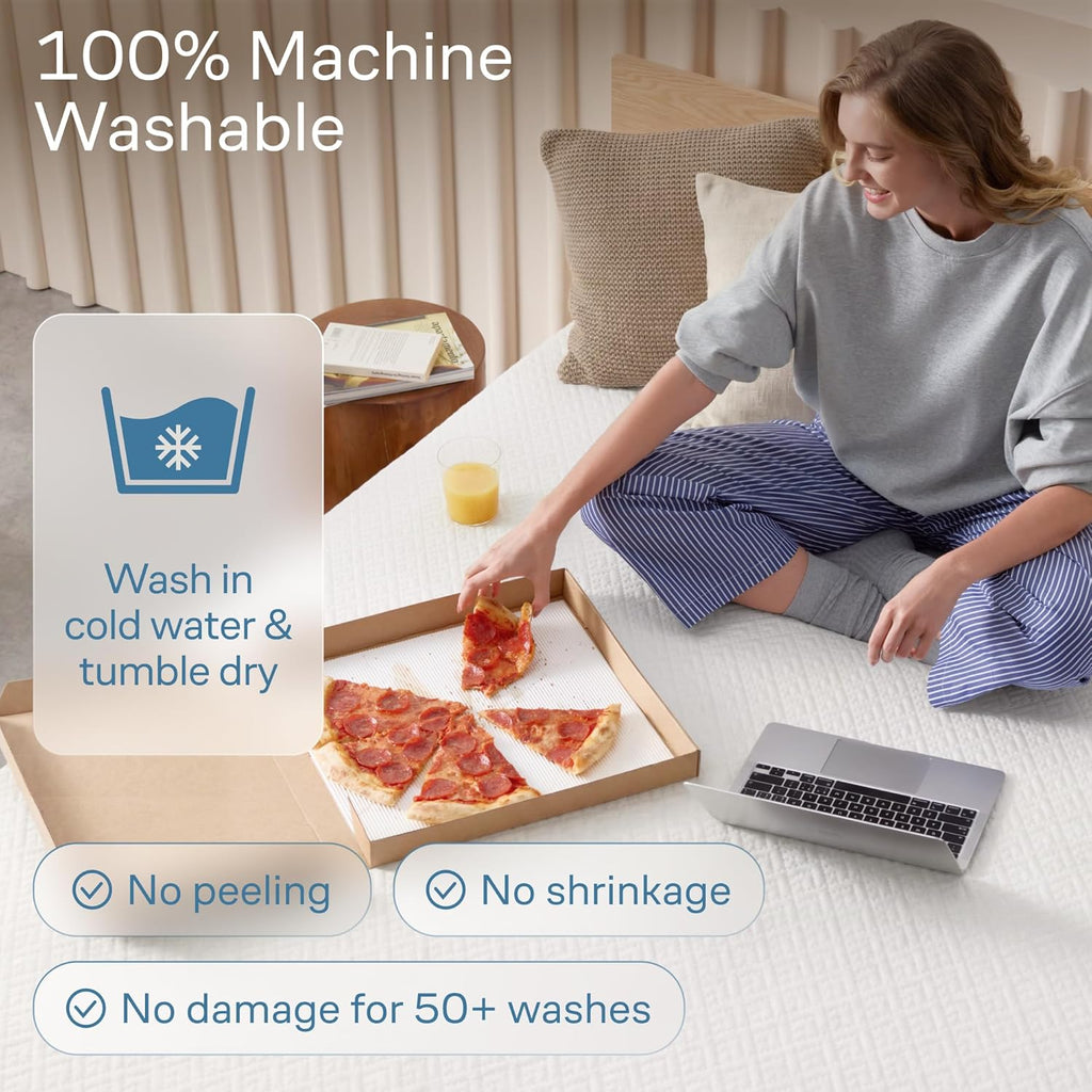 100% Waterproof Twin Mattress Protector - Noiseless & Cooling Bamboo Viscose - Ultimate Spill & Stain Defense (White)