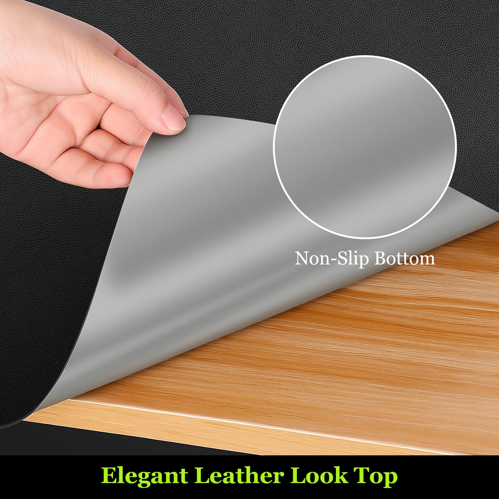 Warmstar Leather Table Cover 42 x 90 Inch, 1.8MM Thick PVC Table Protector Waterproof, Desk Cover Protector Non-Slip Desk Pad for Kitchen, Dresser, Gaming Desk,Dining Room Table