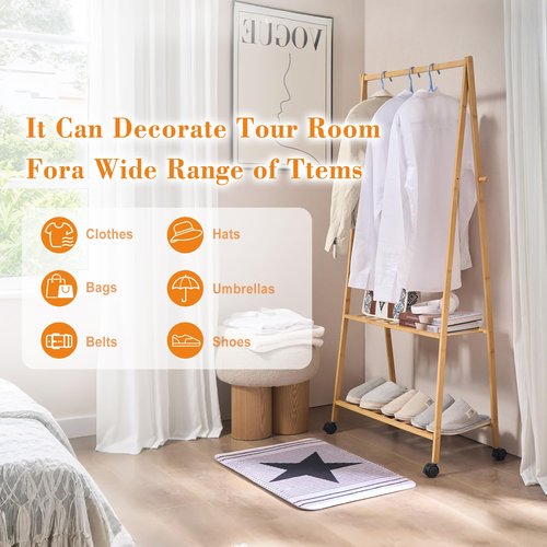 VECELO Coat Rack Freestanding, Entryway Hanger Stand, Umbrella Holder, Hall Tree With Hooks, Floor Standing Metal Tree Stand,Oak